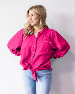 Pink Button Down Top