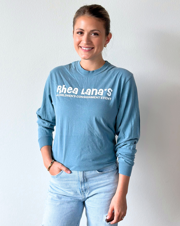 RL Long Sleeve Comfort Colors Tee - Ice Blue