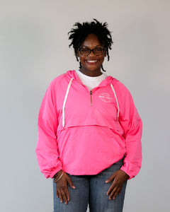 Pink Pullover Rain Jacket