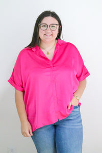 Plus Pink Silk Top