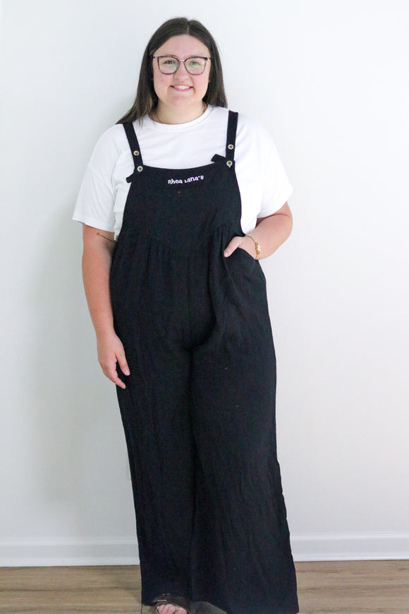 Plus Black Overall Jumpsuit