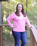 Pink Ribbed Long Sleeve