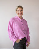 RL Gauze Oversized Raw Edge Top
